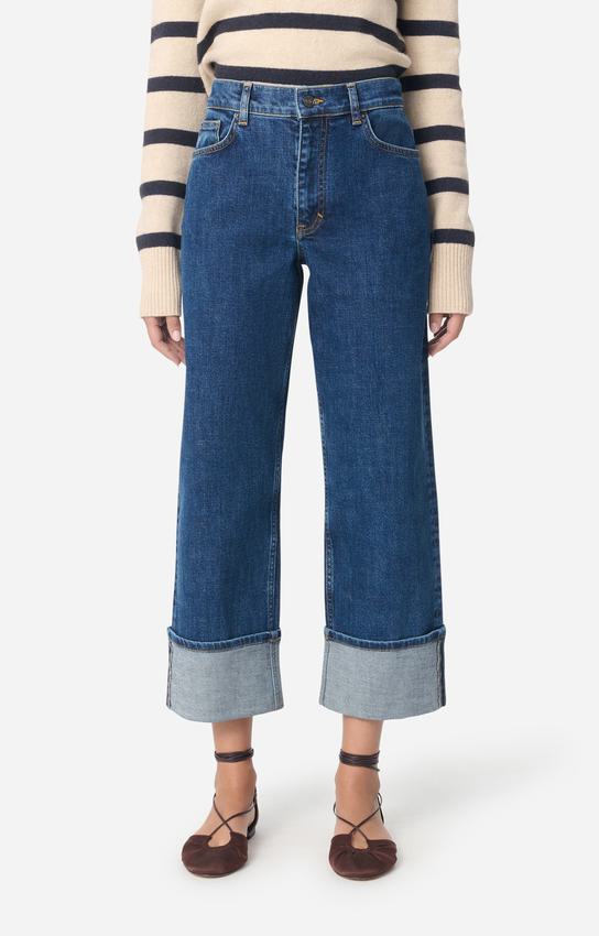 Vanessa Bruno | High-Waist Straight Leg Structured Denim Jeans - Blue Royal