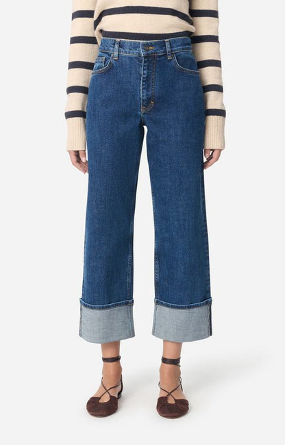 Vanessa Bruno | High-Waist Straight Leg Structured Denim Jeans - Blue Royal