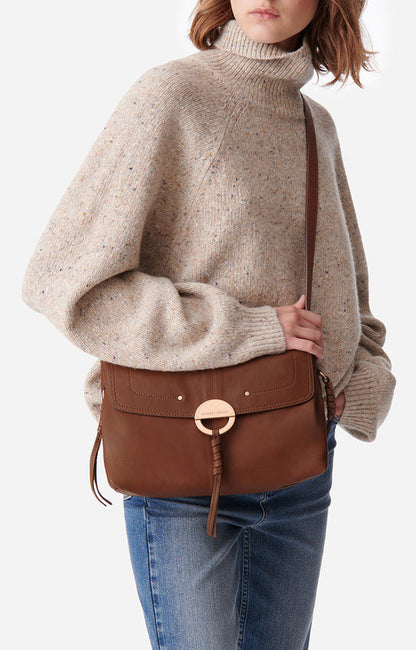 Vanessa Bruno | Othilia Shoulder Bag in Vegetable-Tanned Lambskin Havane