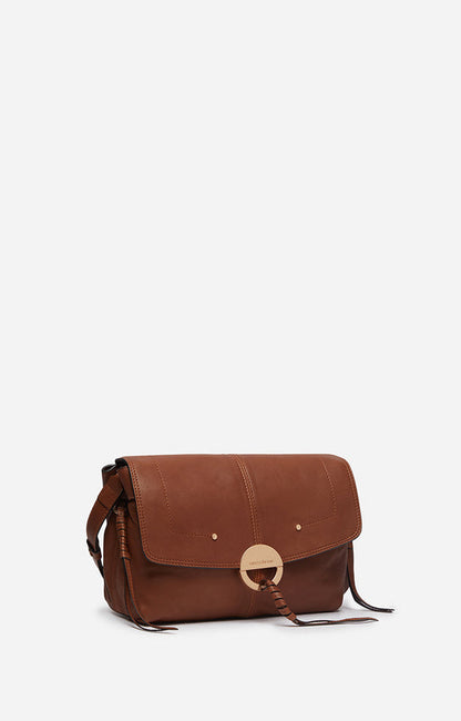 Vanessa Bruno | Othilia Shoulder Bag in Vegetable-Tanned Lambskin Havane