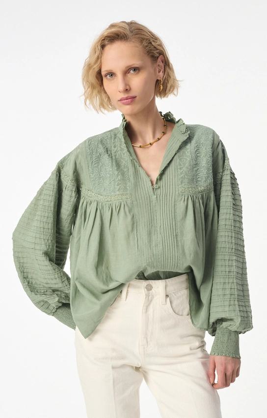 Vanessa Bruno | Broderie Anglaise Blouse - Almond Amande