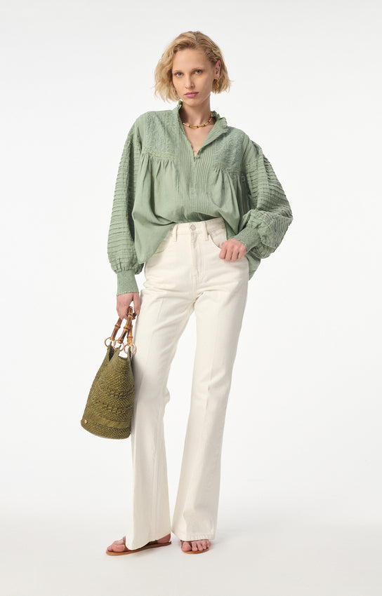 Vanessa Bruno | Broderie Anglaise Blouse - Almond Amande