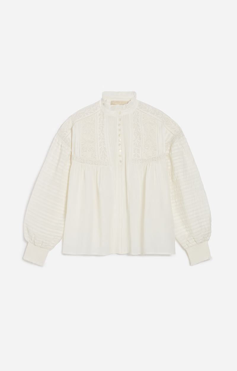 Vanessa Bruno | Dahlia Blouse - Sculptural Cotton Volume Blanc