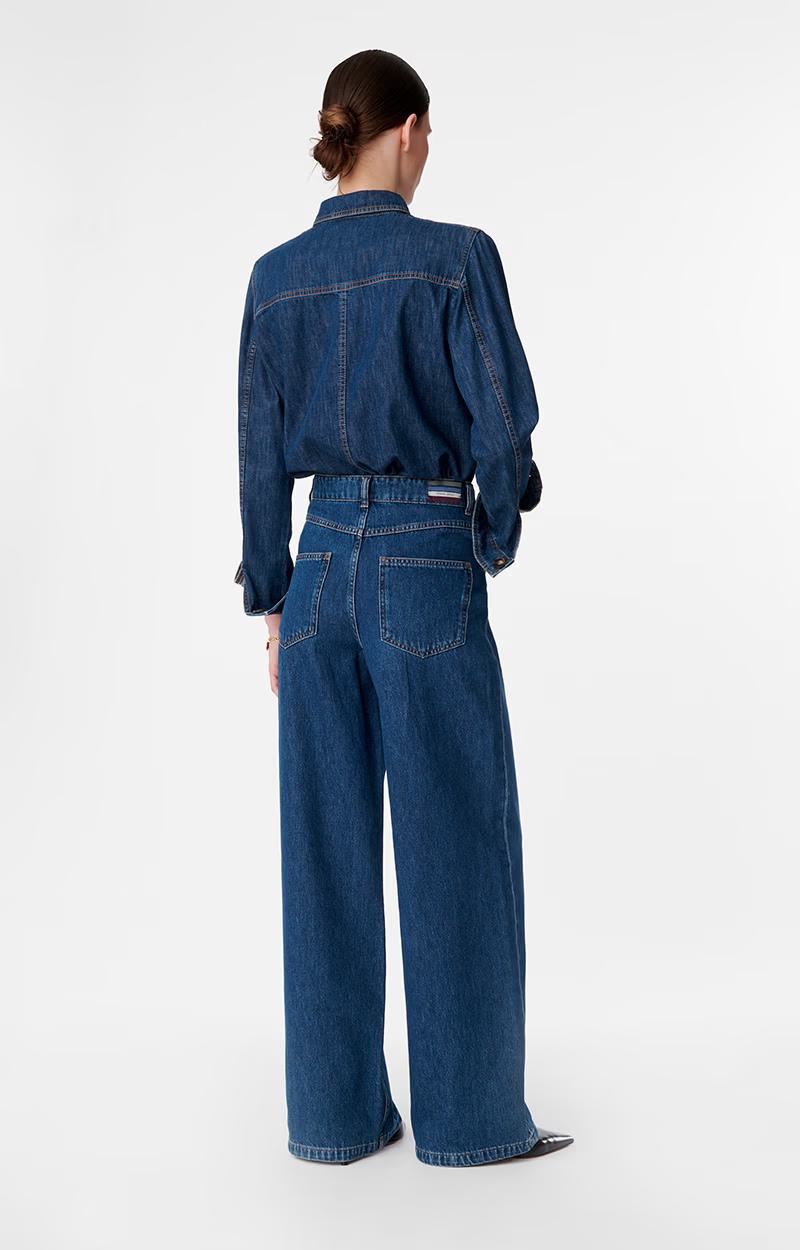 Vanessa Bruno | Bilbao High-Rise Wide-Leg Flare Jeans - Blue Royal