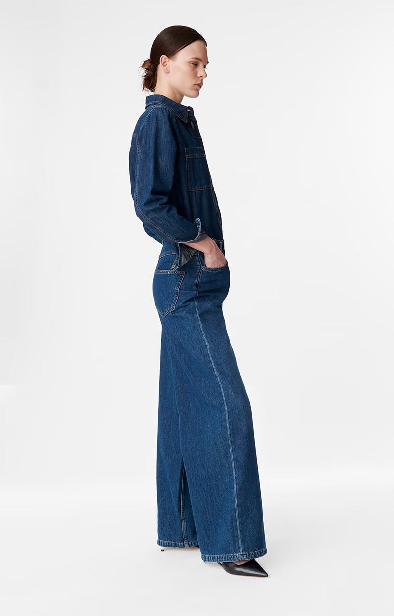 Vanessa Bruno | Bilbao High-Rise Wide-Leg Flare Jeans - Blue Royal