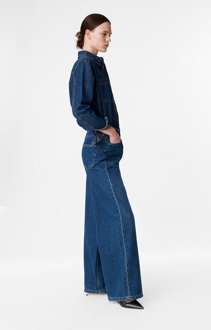 Vanessa Bruno | Bilbao High-Rise Wide-Leg Flare Jeans - Blue Royal