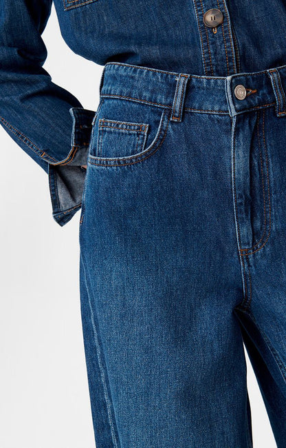 Vanessa Bruno | Bilbao High-Rise Wide-Leg Flare Jeans - Blue Royal