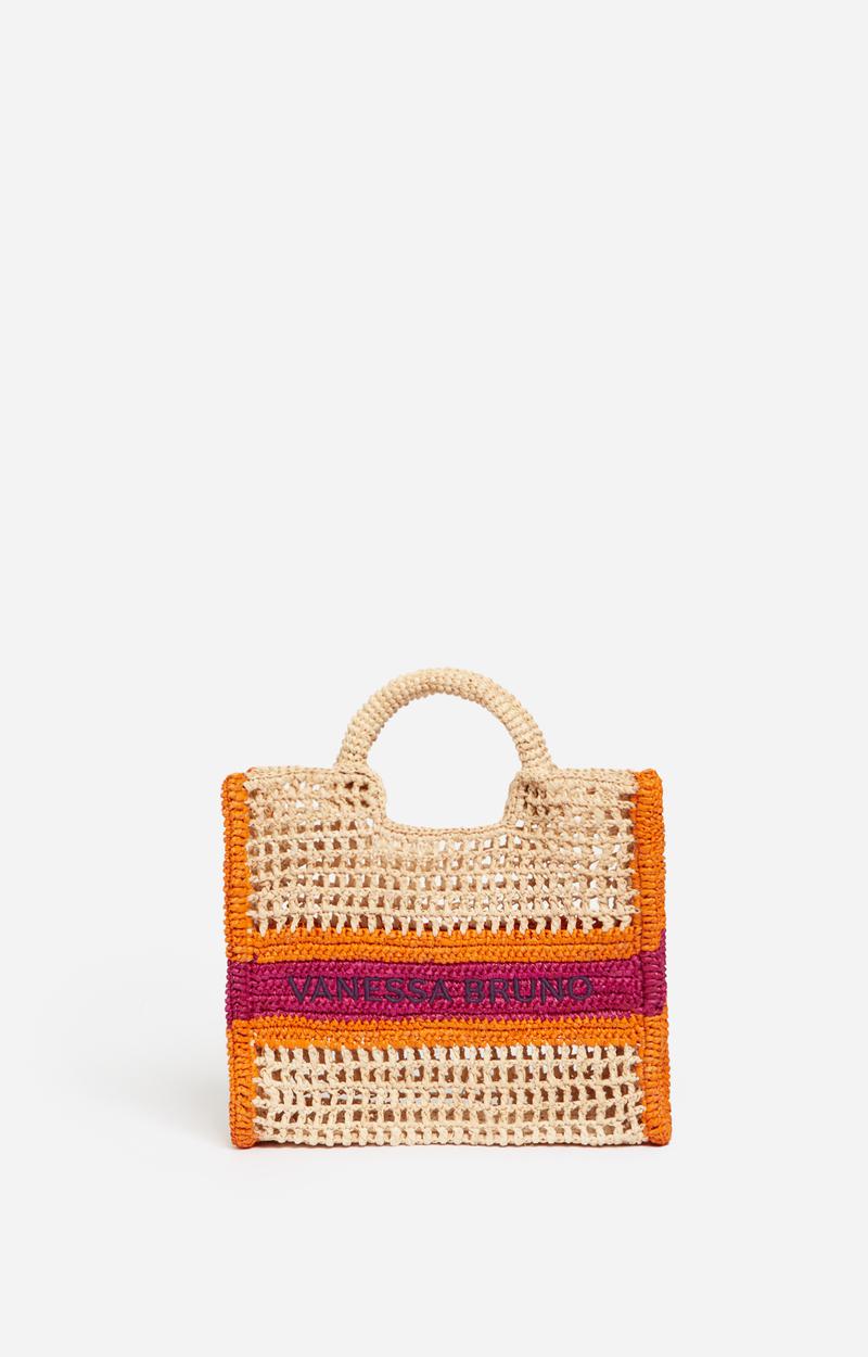 Vanessa Bruno | Hand-Woven Raffia Beach Bag in Orange