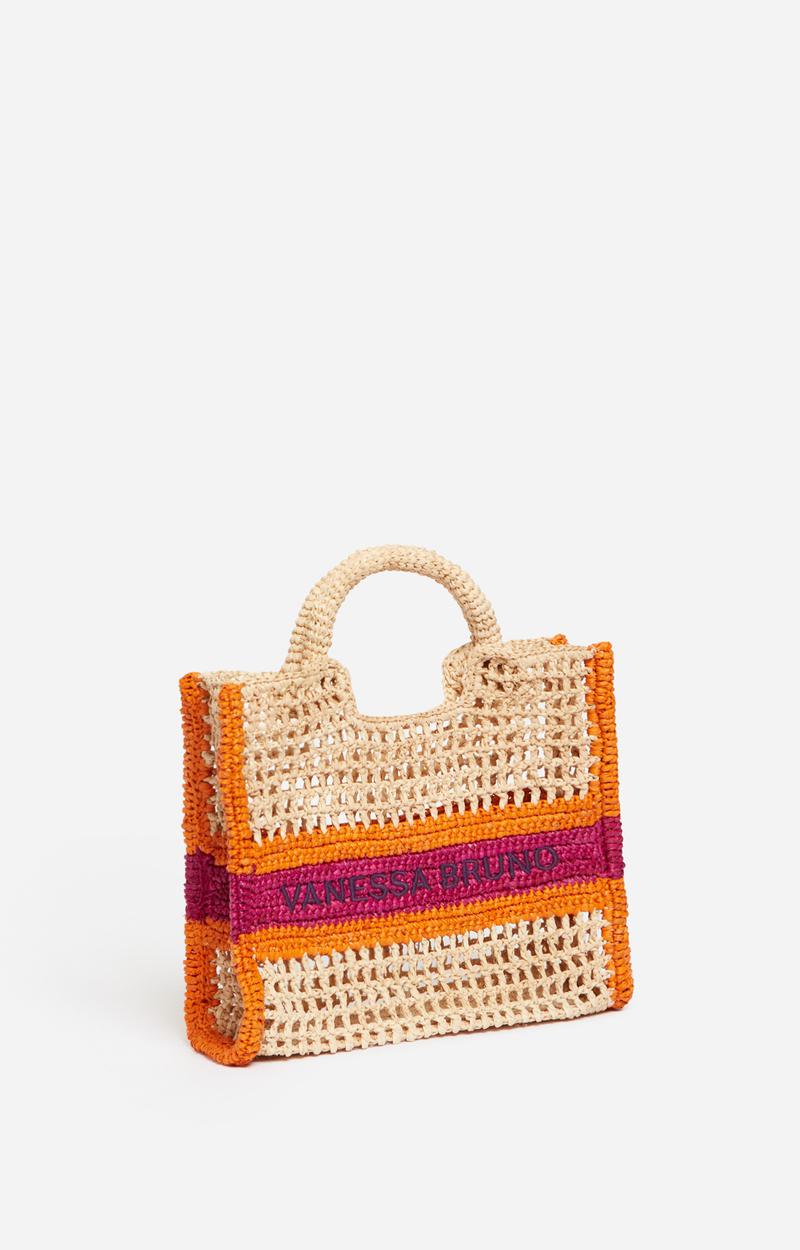 Vanessa Bruno | Hand-Woven Raffia Beach Bag in Orange
