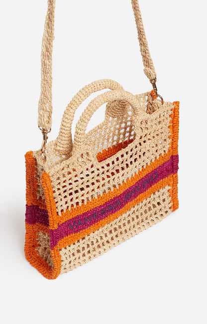 Vanessa Bruno | Hand-Woven Raffia Beach Bag in Orange