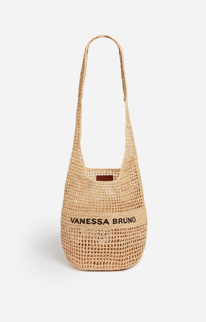 Vanessa Bruno | Classic Beach Tote in Raffia - Sable-Noir