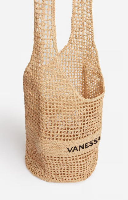 Vanessa Bruno | Classic Beach Tote in Raffia - Sable-Noir