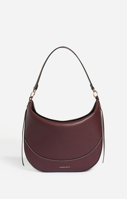 Vanessa Bruno | Daily Half-Moon Tote Bag in Leather Bordeaux