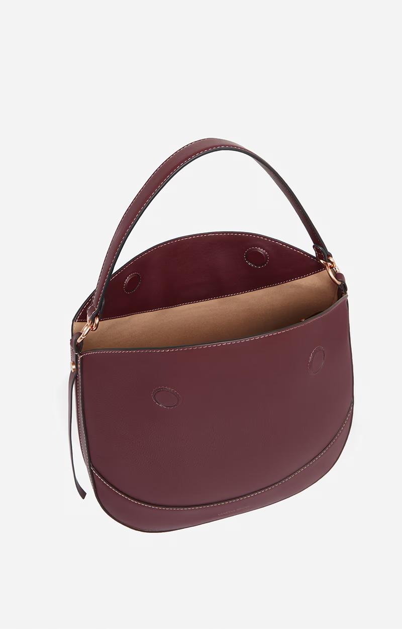Vanessa Bruno | Daily Half-Moon Tote Bag in Leather Bordeaux