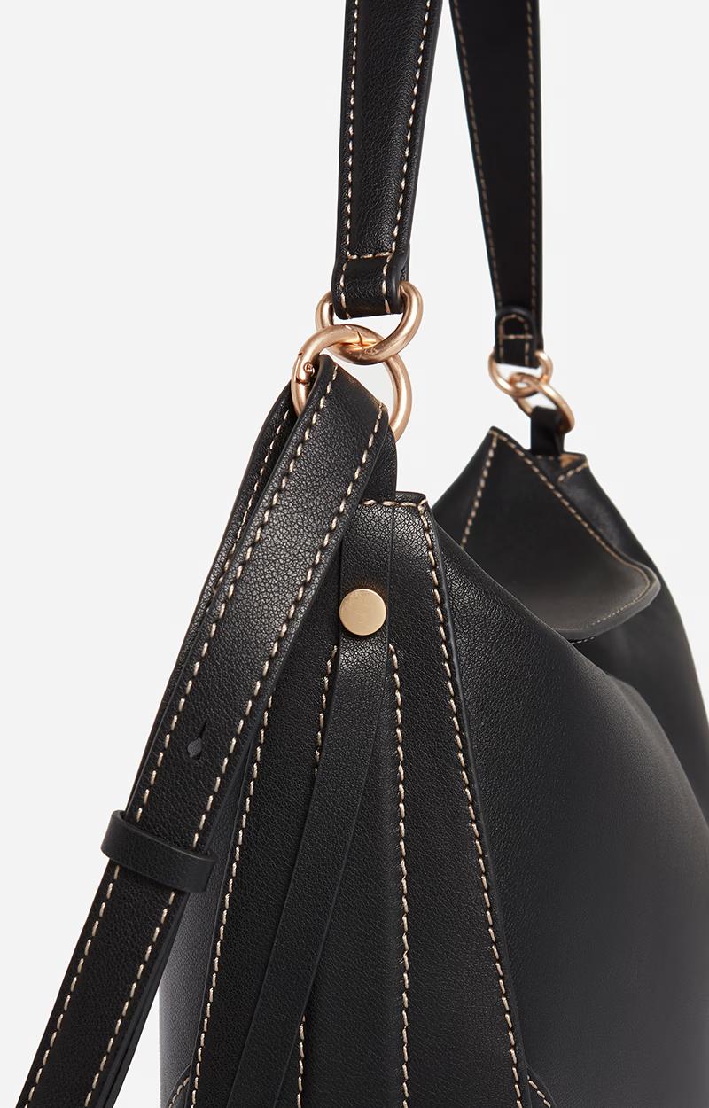 Vanessa Bruno | Daily Half-Moon Leather Tote Bag - Noir