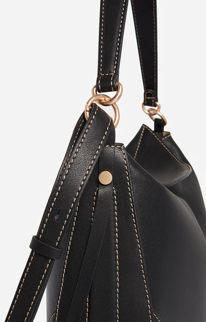 Vanessa Bruno | Daily Half-Moon Leather Tote Bag - Noir