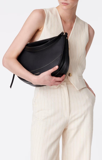 Vanessa Bruno | Daily Half-Moon Leather Tote Bag - Noir