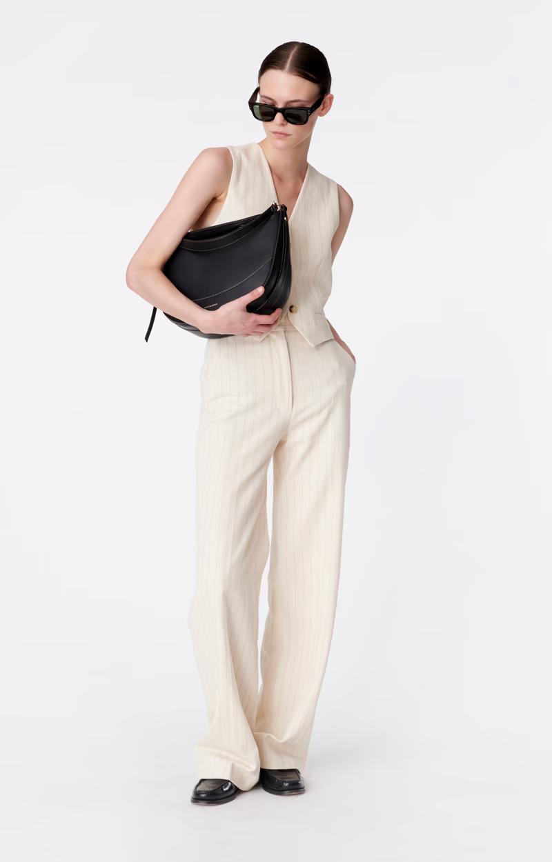 Vanessa Bruno | Daily Half-Moon Leather Tote Bag - Noir