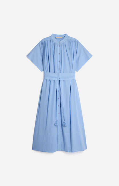 Vanessa Bruno | Ruching Shirtdress in Cotton Bleuet