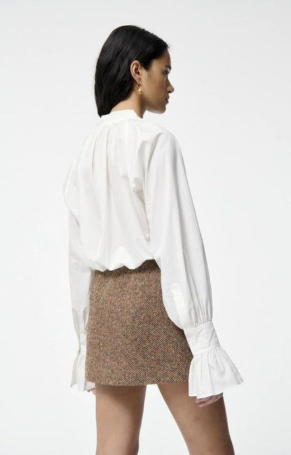 Vanessa Bruno | Lavallière Blouse in Crisp Cotton Poplin Ecru
