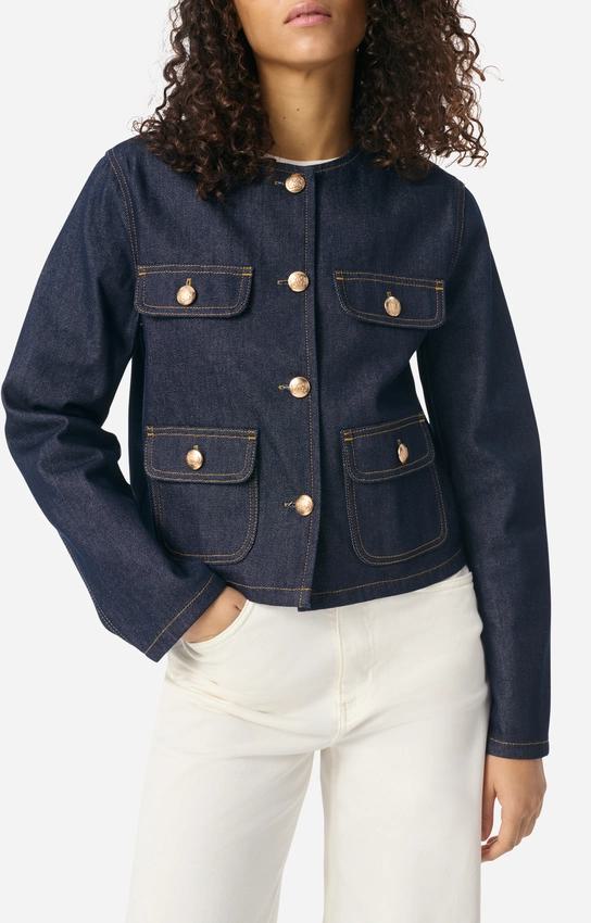 Vanessa Bruno | V.B. Collarless Jacket - Royal Blue Denim