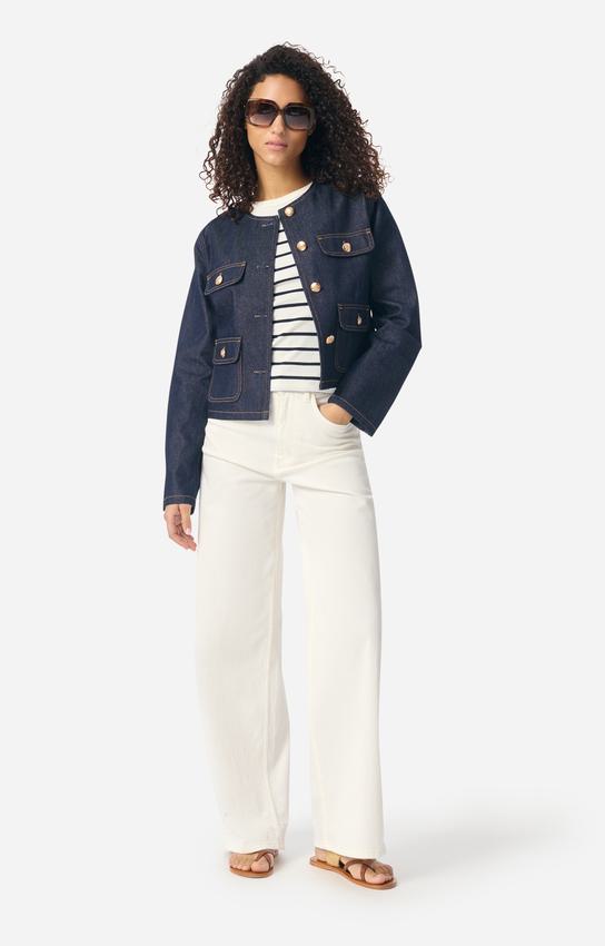 Vanessa Bruno | V.B. Collarless Jacket - Royal Blue Denim