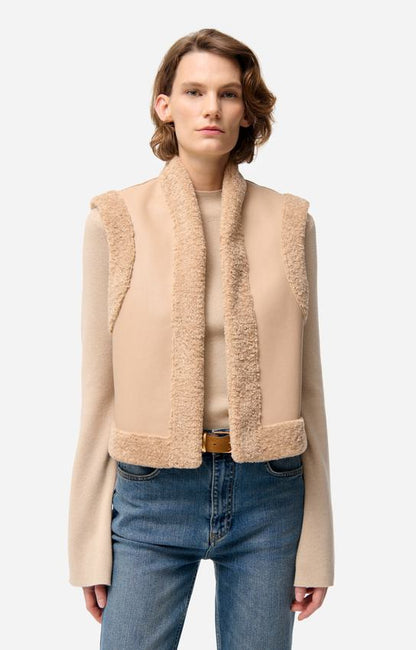 Vanessa Bruno | Faux Sheepskin Structured Vest - Biscuit