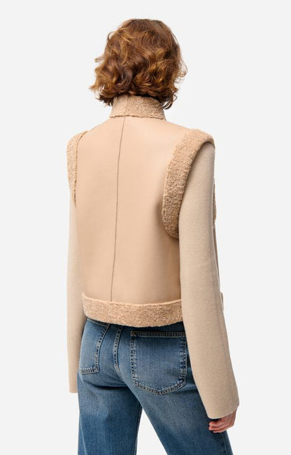 Vanessa Bruno | Faux Sheepskin Structured Vest - Biscuit