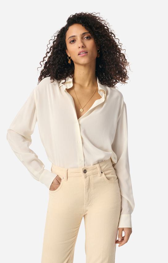 Vanessa Bruno Women's Druyat 100% Silk Long Sleeve Blouse - Ecru