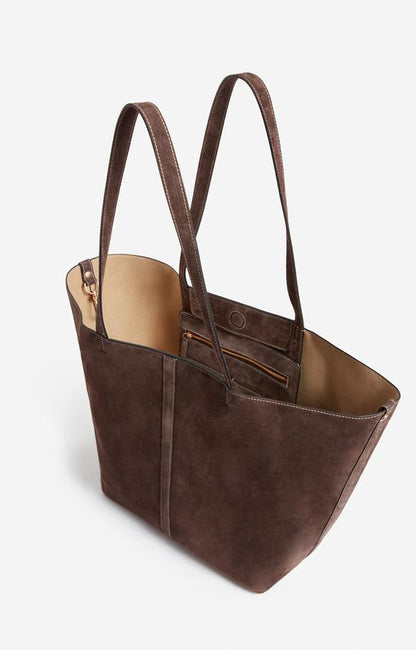 Vanessa Bruno | Velvet Leather Tote Bag - Oversized Everyday Carry Amer