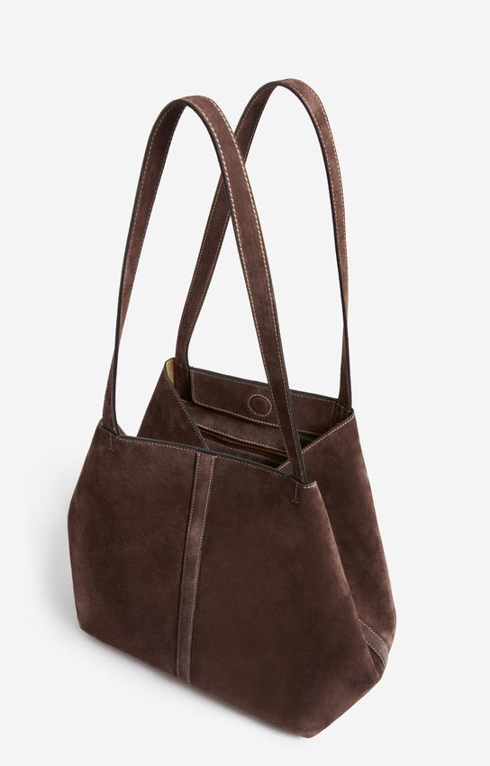 Vanessa Bruno | Velvet Leather Tote Bag - Oversized Everyday Carry Amer
