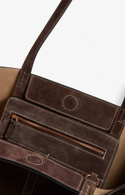 Vanessa Bruno | Velvet Leather Tote Bag - Oversized Everyday Carry Amer