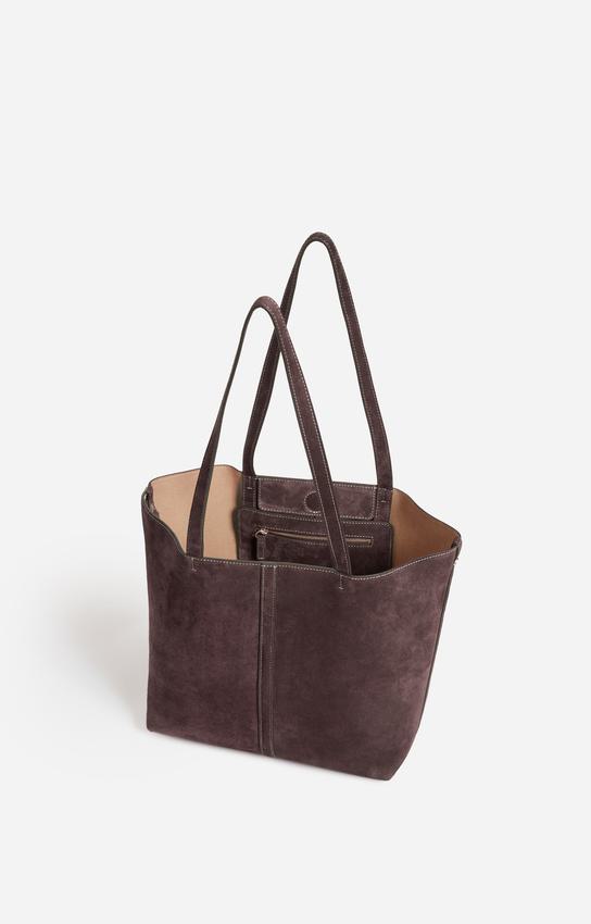 Vanessa Bruno | Small Daily Tote Bag - Suede Cowhide Leather Amer