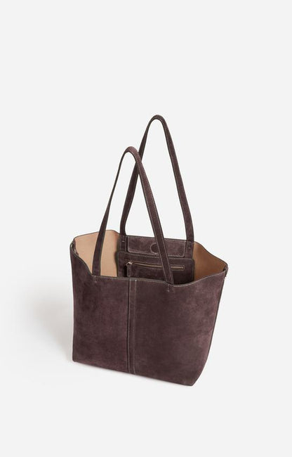 Vanessa Bruno | Small Daily Tote Bag - Suede Cowhide Leather Amer