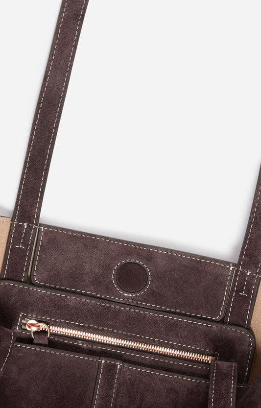 Vanessa Bruno | Small Daily Tote Bag - Suede Cowhide Leather Amer