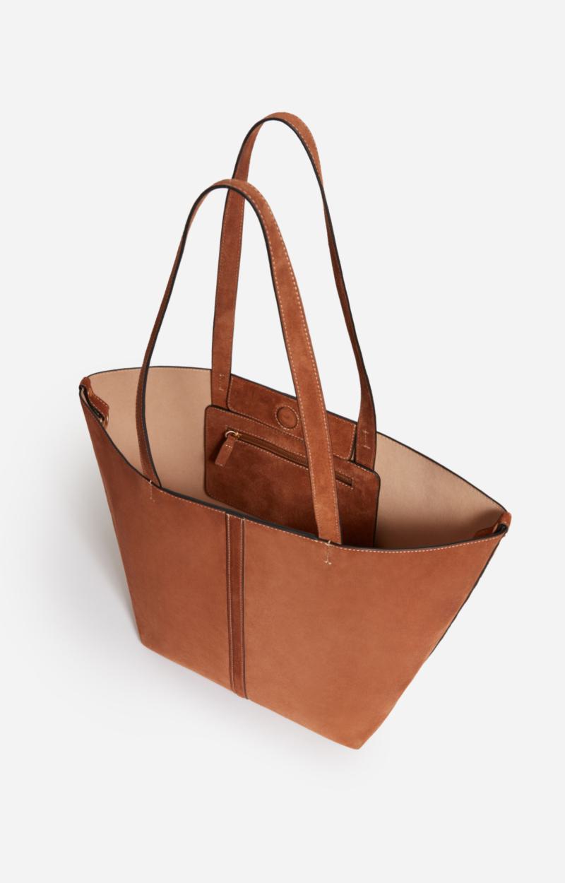 Vanessa Bruno | Velvet Leather Tote - Biscuit