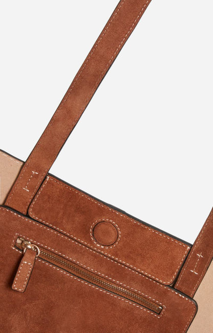 Vanessa Bruno | Velvet Leather Tote - Biscuit