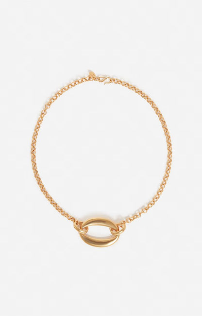 Vanessa Bruno | Interlaced Oval Gold-Plated Necklace Or