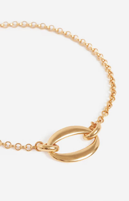 Vanessa Bruno | Interlaced Oval Gold-Plated Necklace Or
