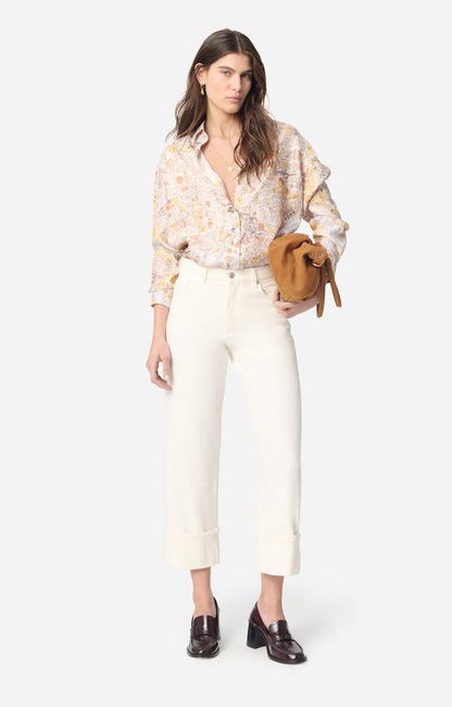 Vanessa Bruno | Women's Carte de Paris Print Blouse in Flowing Viscose - Miel