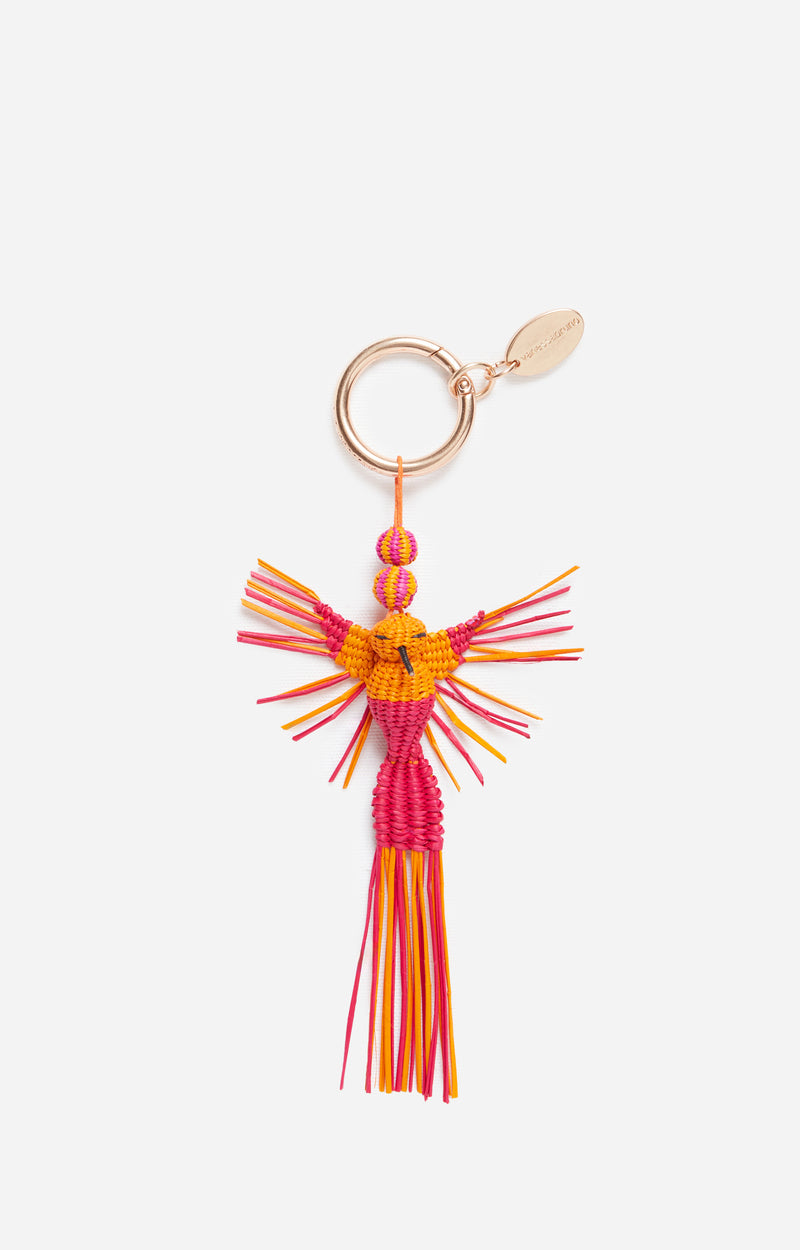 Vanessa Bruno | Handwoven Hummingbird Iraca Palm Charm Multi
