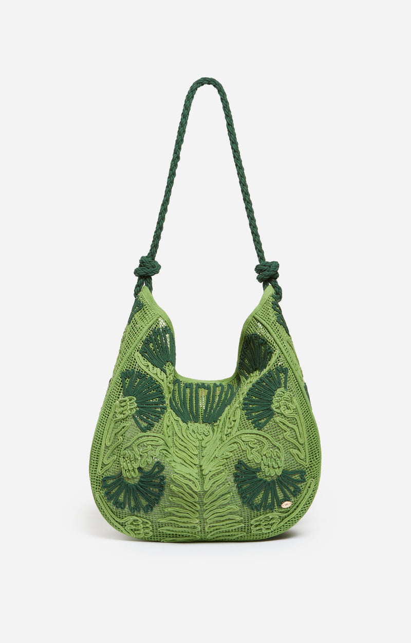 Vanessa Bruno | Openwork Cotton Hobo Bag - Green
