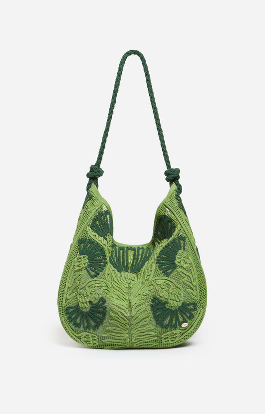 Vanessa Bruno | Openwork Cotton Hobo Bag - Green