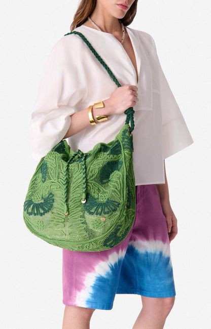 Vanessa Bruno | Openwork Cotton Hobo Bag - Green