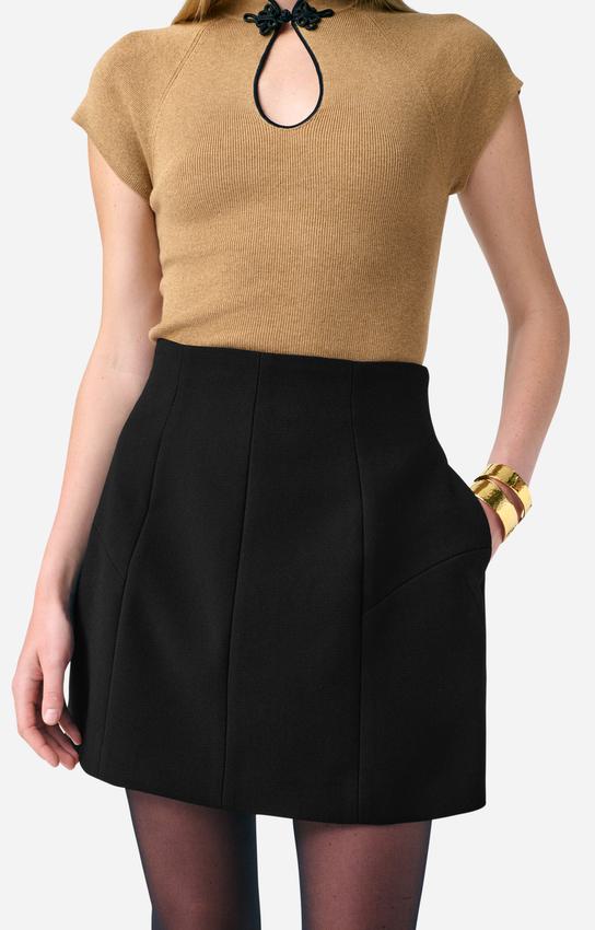 Vanessa Bruno | Structured Pleated Mini Skirt - High-Waisted Black