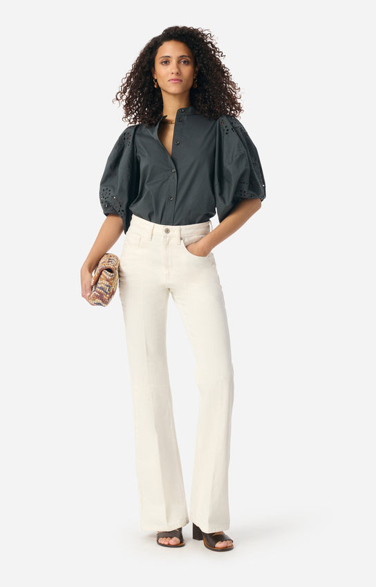 Vanessa Bruno | Sculpted Cotton Poplin Blouse - Storm Grey Orage
