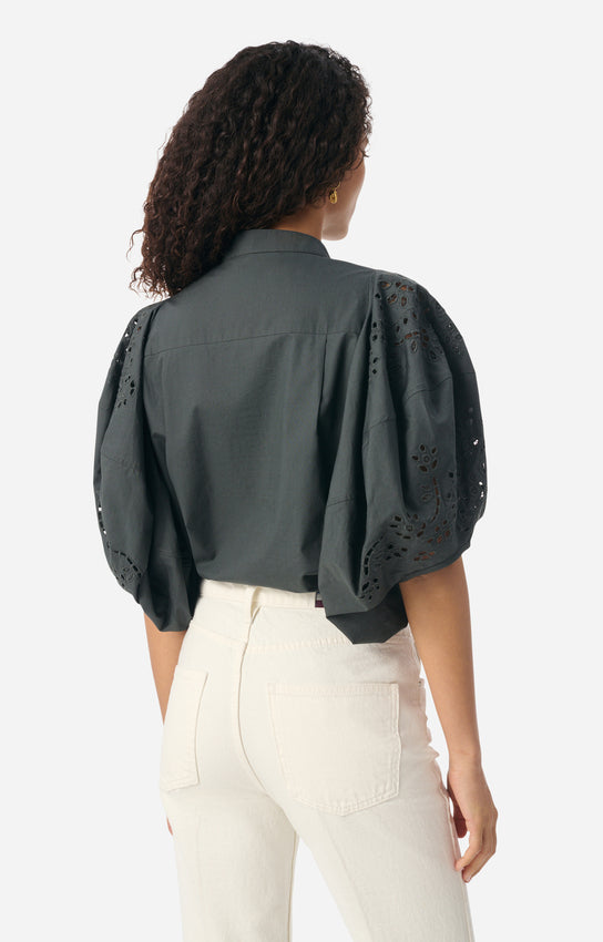 Vanessa Bruno | Sculpted Cotton Poplin Blouse - Storm Grey Orage