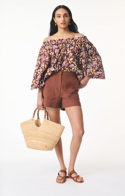 Vanessa Bruno | Enya Floral Poplin Blouse - Brown