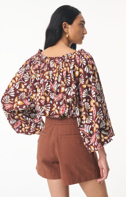 Vanessa Bruno | Enya Floral Poplin Blouse - Brown
