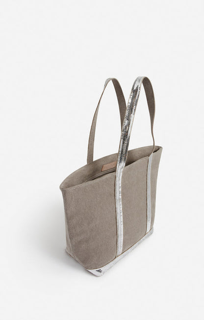 Vanessa Bruno | Linen Cabas Tote with Sequins - Calcaire
